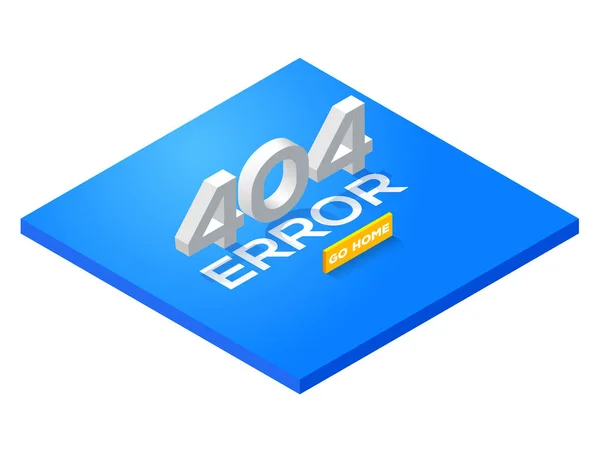 Blue Page with a 404 error in the isometric style. page is not found. Isometric error 404. Concept page 404 for web. Vector illustration — Stock Vector