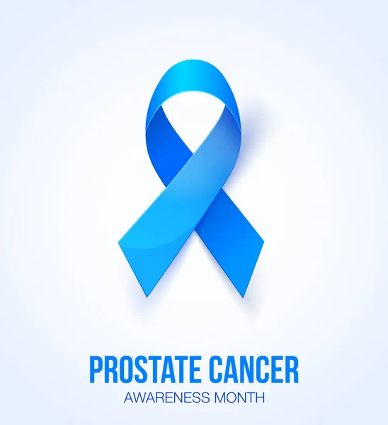 Journée mondiale du cancer de la prostate concept. Ruban bleu de sensibilisation. Illustration vectorielle. Symbole de sensibilisation au cancer chez l'enfant — Image vectorielle