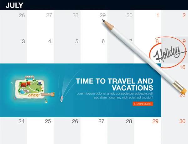 スーツケースの形の島の平面図です。創造的なコンセプトは、旅行し、バナーの休暇します。休日の旅行。旅行と観光。創造的な旅行のバナー カレンダー一覧. — ストックベクタ