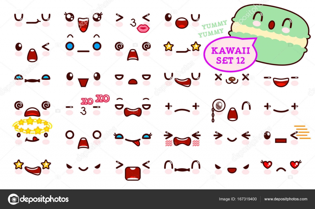Como Dibujar Emoticones Kawaii Juego De Cara De Emoticon Kawaii
