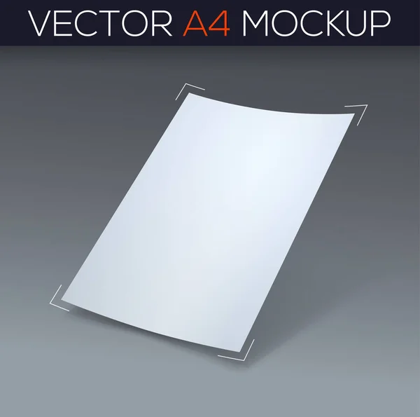 Vector de perspectiva A4 maqueta. Se puede utilizar para revista de diseño, folleto o folleto. Vector EPS 10 — Vector de stock