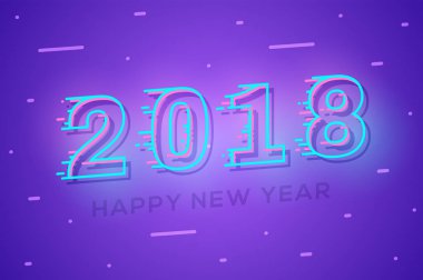 Vektör 2018 metin tasarım hareket etkisi ile. sunumlar, el ilanları, takvimler, broşürler, kartpostallar ve posterler için. Vektör çizim