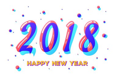 Vektör 2018 metin tasarım stereo etkisi ile. sunumlar, el ilanları, takvimler, broşürler, kartpostallar ve posterler için. Vektör çizim