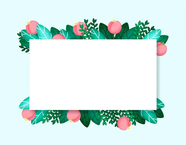 Fundo de férias com flores e folhas. Plantas exóticas para cartões, convite de casamento, cartazes, salvar a data ou design saudação . — Vetor de Stock