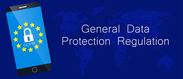 Reglamento general de protección de datos. Plantilla europea de folleto conceptual del RGPD. Ilustración vectorial — Vector de stock
