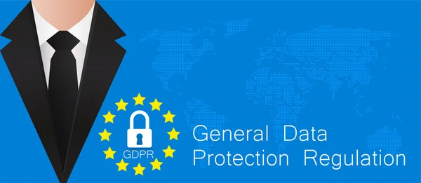 Reglamento general de protección de datos. Plantilla europea de folleto conceptual del RGPD. Ilustración vectorial — Archivo Imágenes Vectoriales