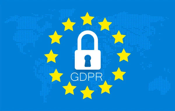 Nařízení o ochraně údajů Obecné. Evropská Gdpr koncept flyer šablony. Vektorové ilustrace — Stockový vektor