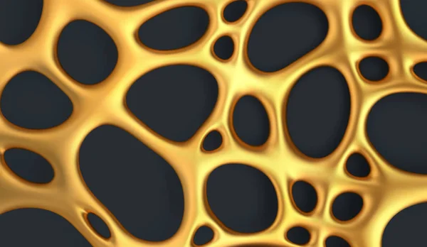 Роскошный Абстрактный Золотой Фон Реалистичная Золотая Органическая Неправильная Сетка Отверстиями — стоковый вектор