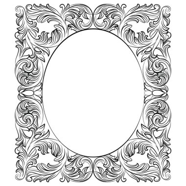 Vintage imparatorluk Barok yuvarlak çerçeve