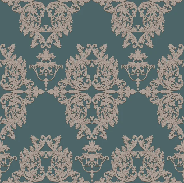 Vintage Damasco ornamento barroco patrón floral — Vector de stock