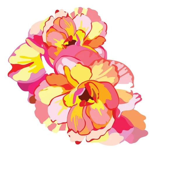 水彩多姿多彩的夏天花 — 图库矢量图片