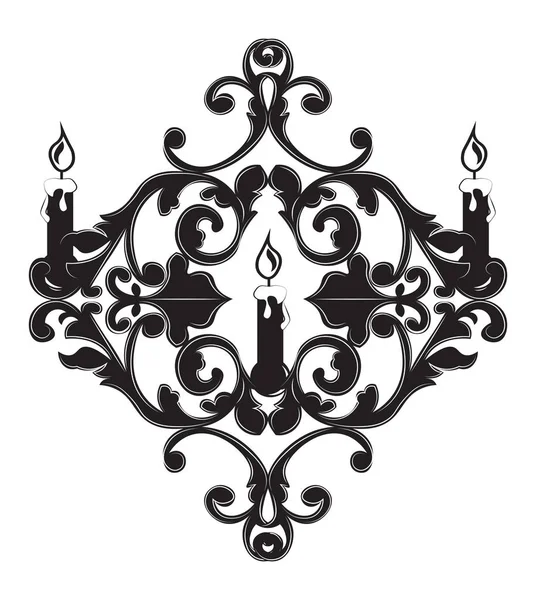 Classic Baroque style wall lamp — Stock Vector