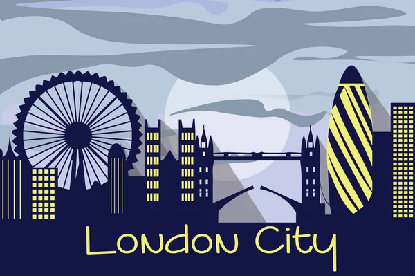 Londra città silhouette — Vettoriale Stock