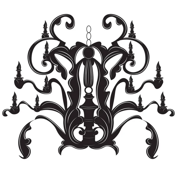 Classic baroque chandelier — Stock Vector