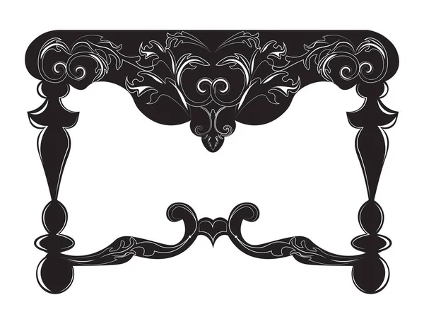 Mesa estilo Biedermeier con ricos ornamentos — Vector de stock