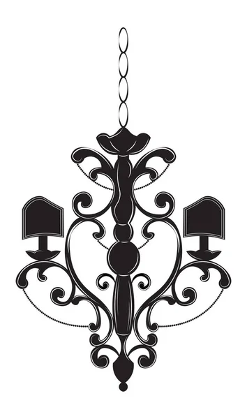 Classic baroque chandelier — Stock Vector