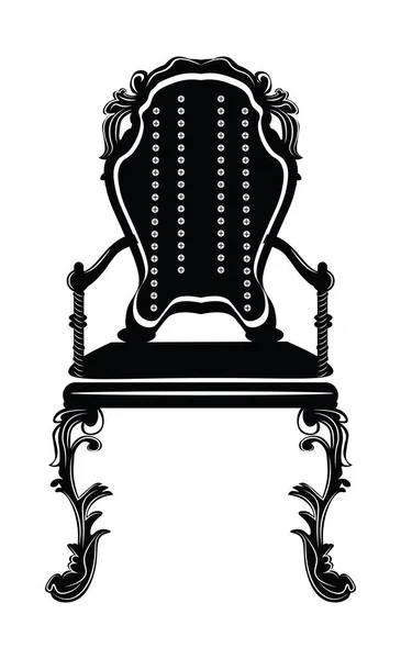Elegante silla con ricos ornamentos — Vector de stock