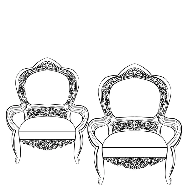 Exquisito fabuloso silla barroca imperial — Vector de stock