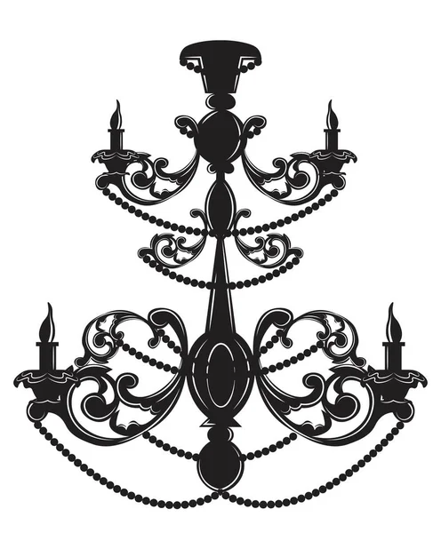 Süsler ile Barok zarif Duvar lambası — Stok Vektör