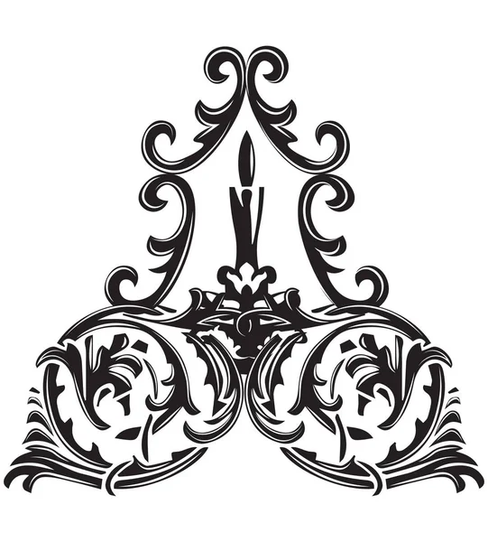 Nástěnná lampa na bílém barokní styl — Stockový vektor