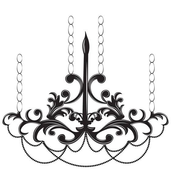 Applique de style baroque sur blanc — Image vectorielle