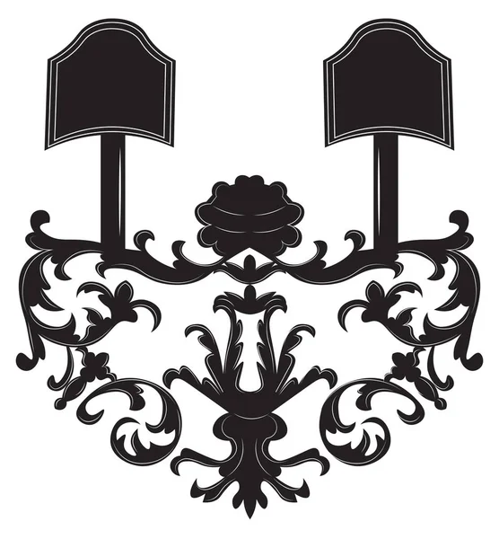 Vintage lampada in stile gotico su sfondo bianco — Vettoriale Stock