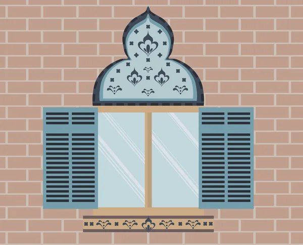 Oriental fenêtre décorée — Image vectorielle