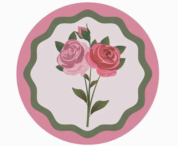 Vintage ροζ λουλούδια μπουκέτο — Διανυσματικό Αρχείο