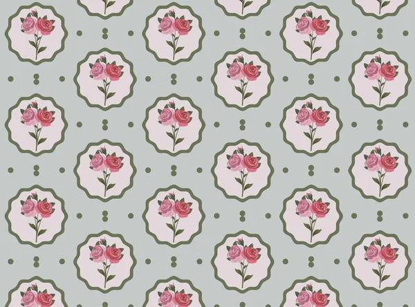 Vintage Rose veldboeket patroon — Stockvector