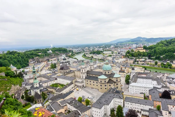 Salzburg Cathedral od twierdzy Hohensalzburg — Zdjęcie stockowe