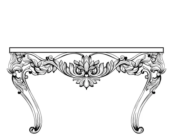 Mesa de pecho barroca imperial. Vector francés Lujo rica estructura ornamentada intrincada. Decoración estilo real victoriano — Archivo Imágenes Vectoriales