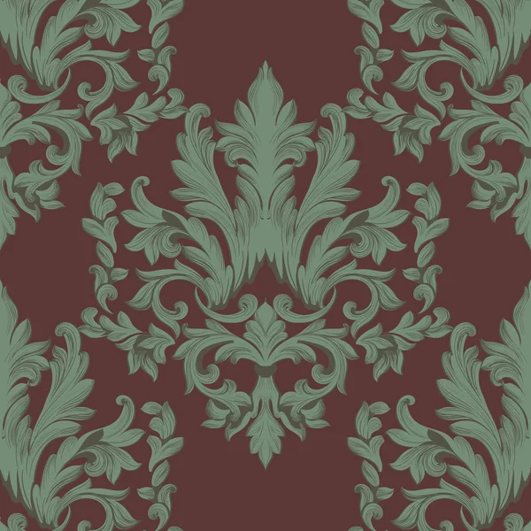Vintage barroco damasco floral padrão estilo acanthus Imperial. Fundo de decoração vetorial. Ornamento clássico de luxo. Textura vitoriana real para papéis de parede, têxtil, tecido — Vetor de Stock
