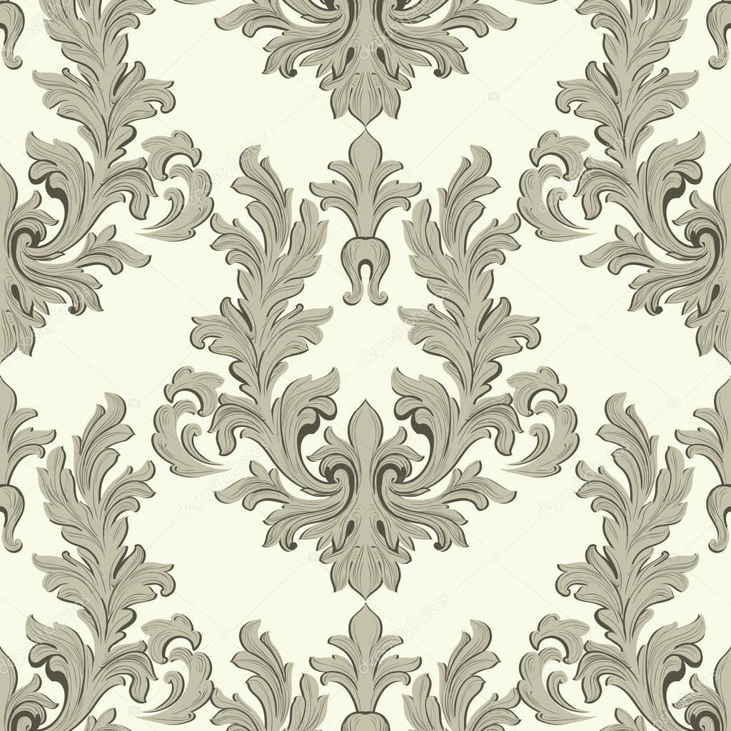 Download Vintage Baroque damask floral pattern acanthus Imperial ...