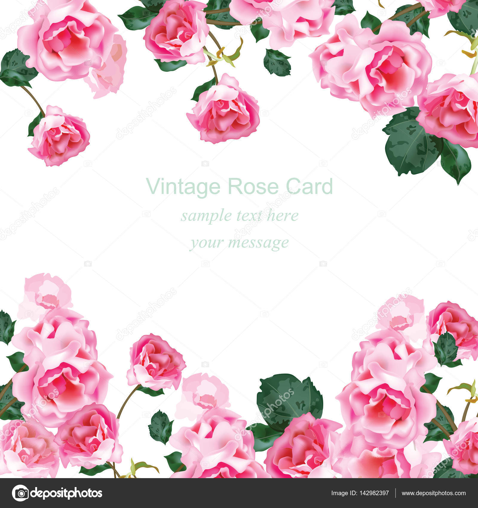 Cartao Do Convite Com Buque De Rosas Vintage Aquarela Vector