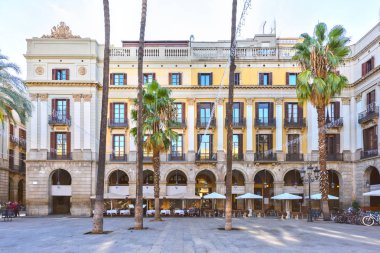 BARCELONA, SPAIN - November 10: Plaza Real Placa Reial . Royal Square Catalonia