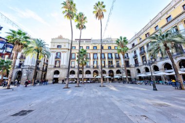 BARCELONA, SPAIN - November 10: Plaza Real Placa Reial . Royal Square Catalonia