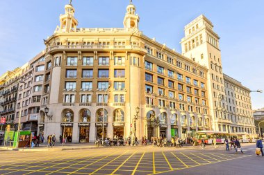 Şehir Merkezi - Plaza Katalonya Placa de Catalunya üzerinde 11 Kasım 2016 mimari Barcelona, İspanya