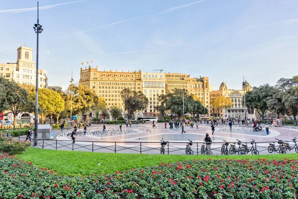 Barcelona City center - Plaza Catalonia Placa de Catalunya — ストック写真