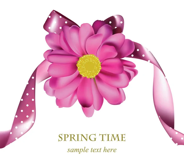 Άνοιξη ροζ λουλούδι φόντο κάρτα. Όμορφη καρτ ποστάλ για γάμους, γενέθλια, επέτειο. Εικονογράφηση διάνυσμα — Διανυσματικό Αρχείο