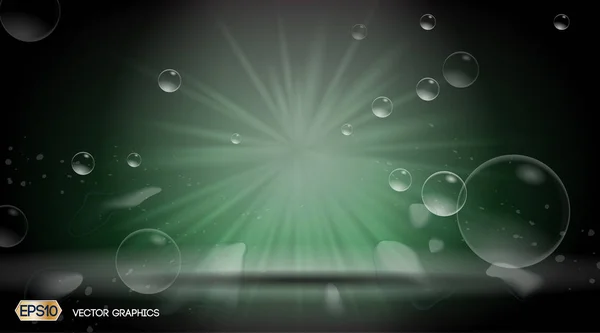 泡しぶきが見事な効果を背景。3 d のリアルなベクター イラスト — ストックベクタ
