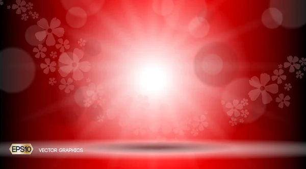 Rot glamourösen Lichtern Wellen funkelnden Effekten Hintergrund. Vektorillustration für Anzeigen, Druck, Infografik, Poster — Stockvektor