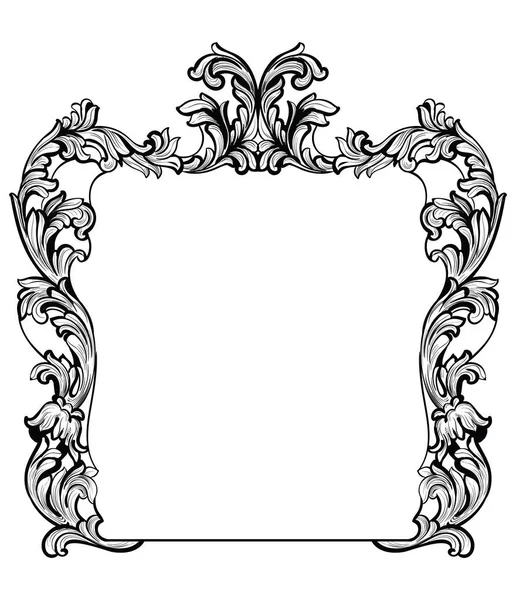 Moldura de espelho barroco imperial vintage. Vector francês Luxo ornamentos complexos ricos. Decoração estilo real vitoriano —  Vetores de Stock