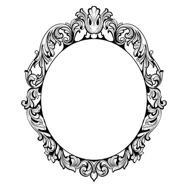 Vintage imparatorluk Barok ayna çerçevesi. Fransız lüks zengin karmaşık süs vektör. Royal Victoria tarzı dekor