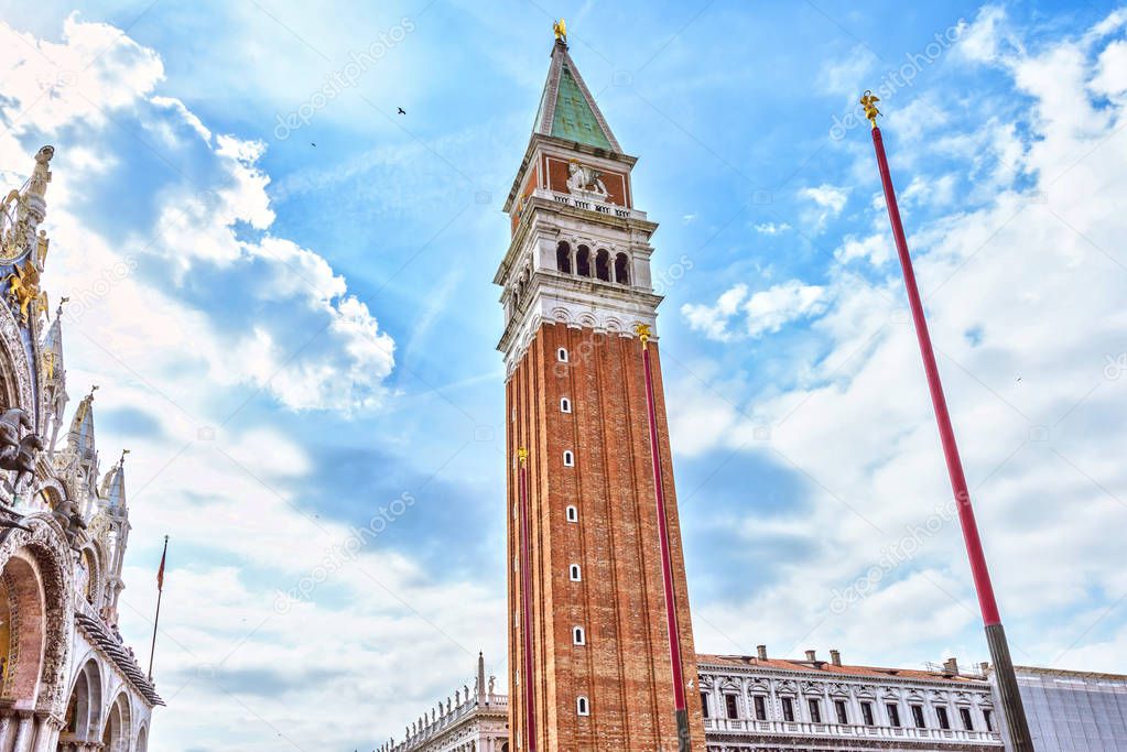St Marks Campanile The Tower of Venetia . San Marco square in Venice, Italy