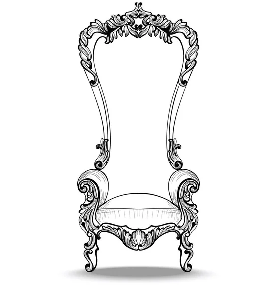 Sillón barroco imperial clásico con adornos de lujo. Vector francés de lujo rica estructura compleja. Decoración estilo real victoriano — Vector de stock