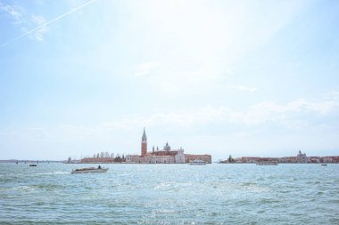 San Giorgio Adası Venedik, Piazza San Marco. Grand Canal görünümden. Gondol ile doğal cityscape