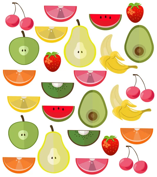 Fruits exotiques frais set collection Illustration vectorielle — Image vectorielle