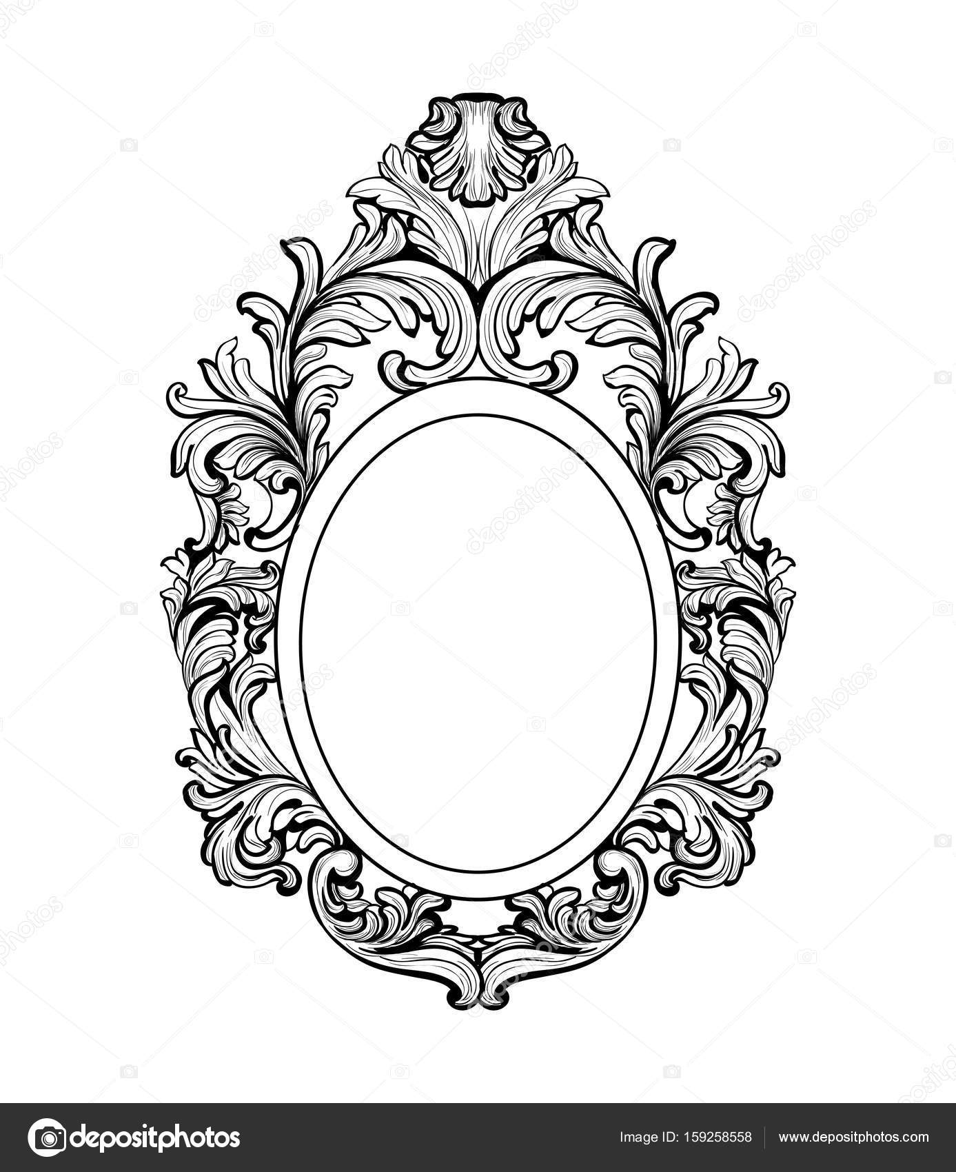 Rich Baroque Mirror Frame Vector French Luxury Intricate Rich Baroque Mirror Frame Vector French Luxury Intricate Ornaments Victorian Royal Style Decor