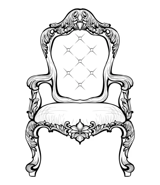 Sillón barroco imperial clásico con adornos de lujo. Vector francés de lujo rica estructura compleja. Decoración estilo real victoriano — Archivo Imágenes Vectoriales