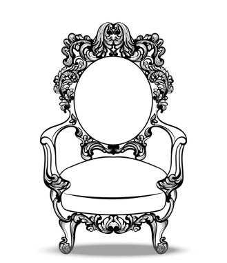 İmparatorluk Barok koleksiyonu lüks süslemeli sandalyeler. Fransız lüks zengin karmaşık yapısı vektör. Royal Victoria tarzı dekor
